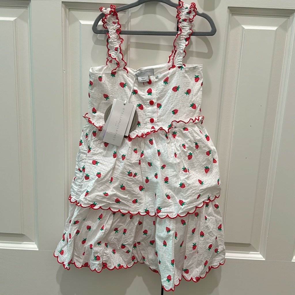 Stella Mccartney Kids Nwt Size 4 Strawberry Tiered Dress